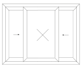 2 Sliding and 1 Fixed Panel Sliding Door