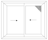 2.5 TRACK x 2 PANEL SLIDING WINDOW WITH MESH/GRILL